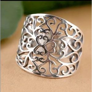 Bohemian Vintage Style Steel Silver Plated Wide Ring